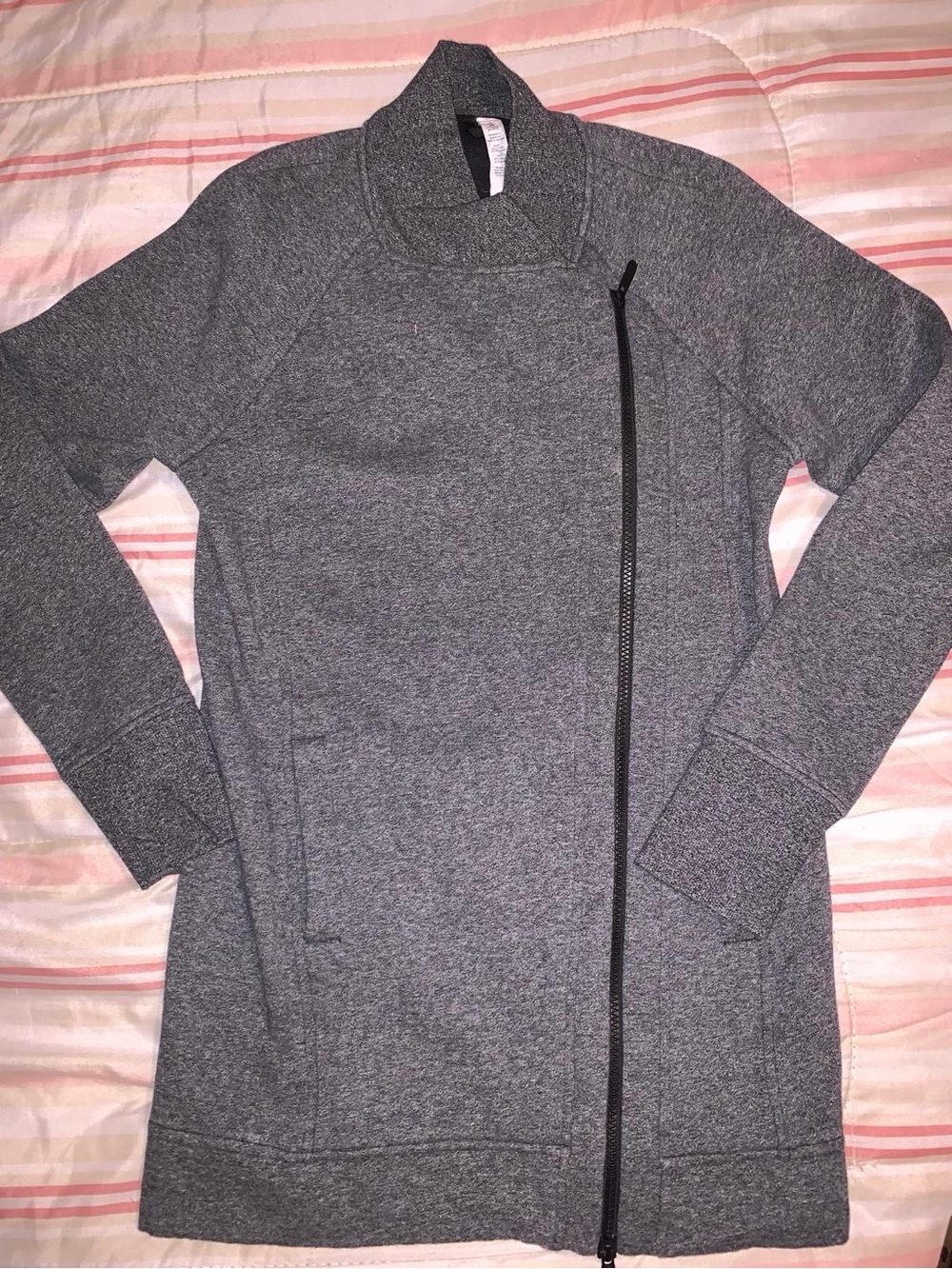 lululemon athletica Heather Gray Asymmetrical Zip Jacket